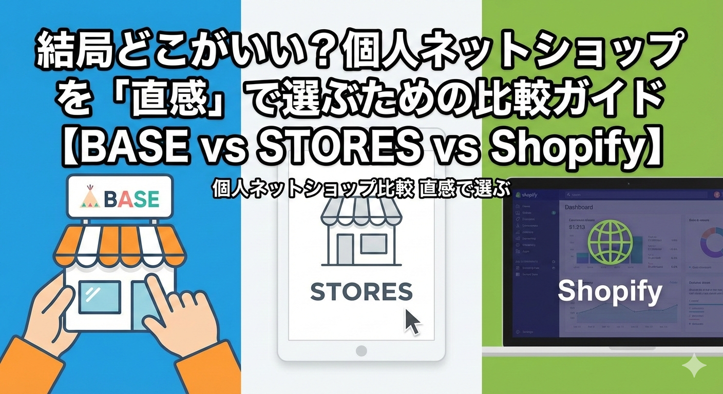 結局どこがいい？個人ネットショップを「直感」で選ぶための比較ガイド【BASE vs STORES vs Shopify】